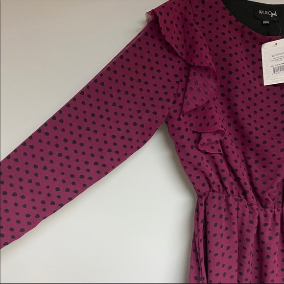 Wukogals | Willow Chiffon Asymmetric Dress Dot XXS - Picture 10 of 13